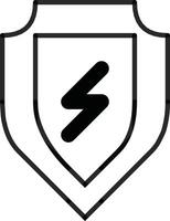 Shield Icon with Thunderbolt Symbol Representing Power and Protection Concept vector