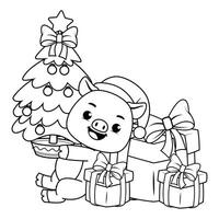 Christmas coloring pages for kids vector