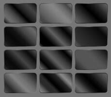 Black metal gradient set. metallic texture. Big collection of black metallic gradients on black background vector