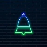 neon style. Alarm. Notification icon. . vector