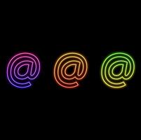 Email sign icon. E-mail symbol. . neon style. vector