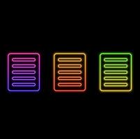 Multipurpose Paper Icon Inside Outline, Glyph, Filled Sketch. neon style. vector