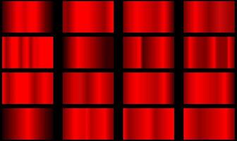 collection of red metallic gradients, chrome Christmas gradient set vector
