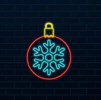 Christmas tree toy icon. neon style. Black silhouette of Christmas prom. graphics. Object isolated on a white background. Isolate. vector