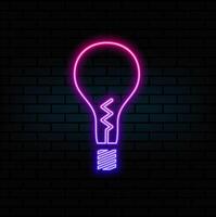 Ecology lamp pictogram. neon style. Set of energy saving icon and LED light bulbs vector