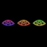 Vision icon image Can be used for personal growth. neon style. vector