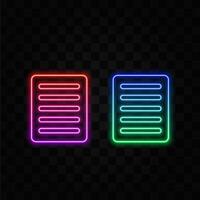 Simple Clipboard Icon Template. neon style. vector