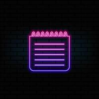 Editable real line icon of a hanging flip over neon style. calendar with a a pencil writing down the date in modern black lines on a clean white background as a eps file vector