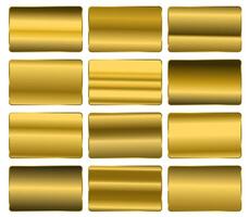 Gold gradients . Golden swatch set . Metallic gold gradient illustration gradation for banner, web, flyers digital. Bronze, silver, chrome, copper metal foil texture gradient template vector