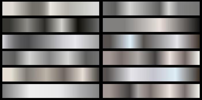 Texture background set. Realistic silver. gradient mesh. vector