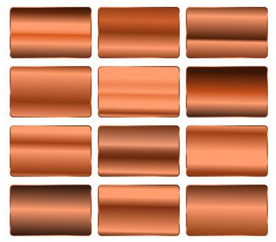 Metallic gradient collection with shiny rainbow hologram. Holographic foil texture, golden, yellow gradation. set for frame, ribbon, border, other design. vector