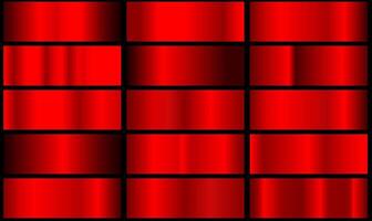 Set of red foil texture background. Metal gradient template. illustration vector