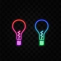 Lamp Icon Lamp Idea Logo. neon style. Concept Set Electricity Icons for Web Design Element Silhouette Isolated Lamps vector