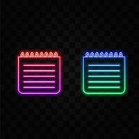 A set of calendars. Day Planner. Schedule. neon style. vector