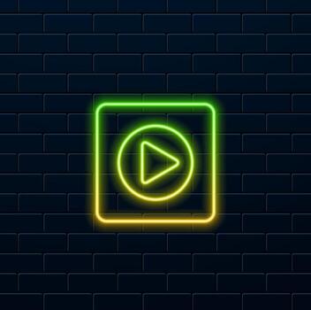 Media Player Icon, Play Button Icon, neon style. Icon media play, Media Player icons in circle isolated, Play Icon, Player Button, Multimedia, Digital web vector