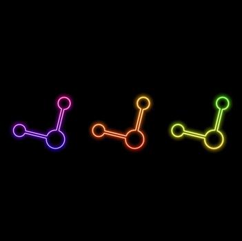 Mobile App Share Content Web Button Menu Style Icon Digital Silhouette. neon style. vector