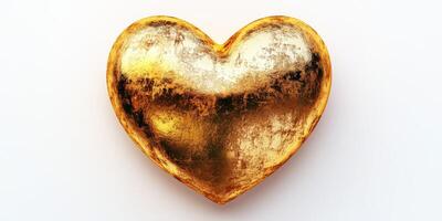 Golden heart sculpture symbolizing love and affection for special occasions and celebrations photo