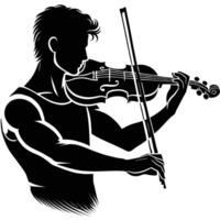 A silhouette of a man playing the violin vector