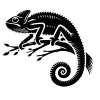 Chameleon on a branch illustration vector