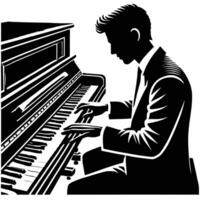 Man playing the piano vector