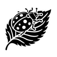 Ladybug on leaf illustration vector