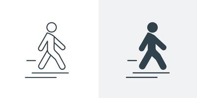 Walk Line Icon. Simple Outline and solid Illustration for Navigation, Exercise, Movement, and Fitness Concepts vector
