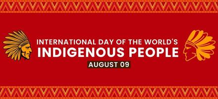International Day of the World's Indigenous Peoples is observed every year on August 9 to protect the rights of the indigenous population. illustration banner vector