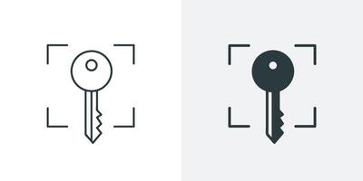 Key Icon Line and Solid Style Illustration for Security, Access, and Lock Concepts vector