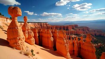 Unique rock formations and stunning landscape during daytime exploration photo