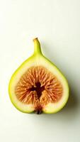 Extreme closeup of a cut fig highlighting its unique texture and coloration photo