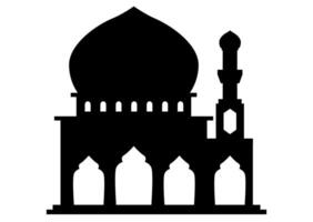 Silhouette of a Mosque Dome and Minarets vector