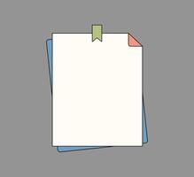 Sticky Notes with Colorful Paper Clips vector