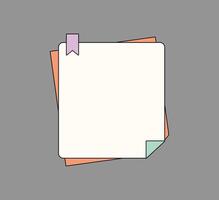 Bright and Fun Sticky Notes with Clips vector