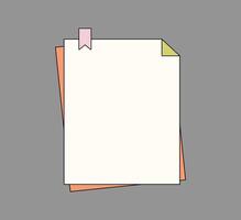 Sticky Notes with Colorful Clips vector