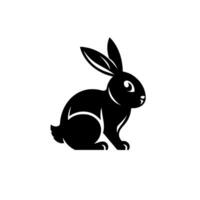 Elegant Black Rabbit Silhouette. A Stylish Graphic . Perfect for logos icons and illustrations. This simple yet charming is a classic symbol of nature and wildlife. vector