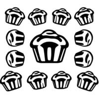 A delightful collection of cupcakes perfect for satisfying your sweet tooth. These delectable treats are beautifully presented making them ideal for any occasion. vector