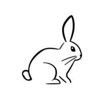 Elegant Line Art Rabbit Illustration. A Simple Cute and Minimalist Graphic . Perfect for Naturethemed Projects Prints and More vector