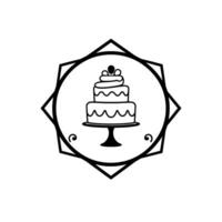Elegant Cake . A Sweet Treat for Your Brand. Perfect for bakeries cafes and wedding planners. This is simple yet sophisticated and memorable. vector