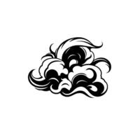 Abstract Black and White Wave . Graphic Illustration. Perfect for backgrounds textures and artistic projects. Monochrome ink style with dynamic swirls and curves. vector