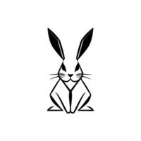 Geometric Rabbit. Minimalist Line Art Bunny . Perfect for branding or illustration projects. A stylish and modern graphic featuring a cute bunny in a simple elegant style. vector