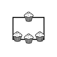 Scrumptious Cupcakes. A Delightful Frame of Sweet Treats. Perfect for bakery menus websites and social media. Irresistibly delicious cupcakes in a simple frame . vector