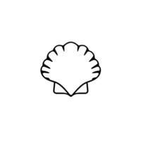 Elegant Seashell Line Art. Simple Ocean Beach Symbol Coastal Nature Minimalist Graphic Element vector