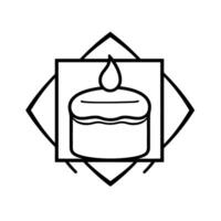 Geometric Candle Illustration. Minimalist Black and White Line Art . Perfect for home decor symbol or graphic element. Simple modern and abstract style image. vector