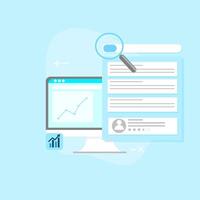 SEO concept, website optimization for search engine crawling, search speed - illustration background with icons vector