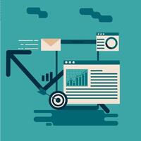 Visual data Marketing concept, and Business data, Data-based marketing illustration. EPS 1 vector