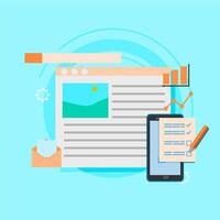 Website content, Blog writing, Marketing, To-do lists.. vector