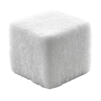 rein Weiß Zucker Würfel ruhen auf ein glatt Oberfläche, auf das transparent Hintergrund. Format png