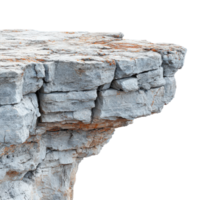 Stone Cliff Edge on a Bright Background Highlighting Nature's Beauty, on the transparent Background. Format png