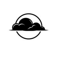 Sun and Clouds. A Minimalist Nature Illustration. Perfect for weather apps nature documentaries or any project needing a simple evocative image of the sun peeking through clouds. vector