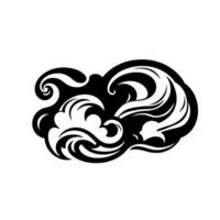 Dynamic Black and White Wave Illustration. Abstract Ocean Art . Perfect for vintage retro and modern projects. A swirling flowing pattern with fluid movement and energy. vector